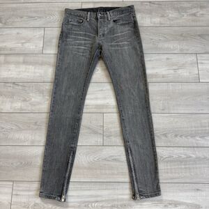 mnml M1 Stretch Denim Jeans‎ Size 31 Grey Zipper Inseam, W/ Whiskering Detail